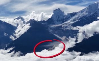 Drone footage has captured the dramatic glacier collapse believed to have triggered deadly flash floods across Nepal and Tibet.