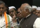 Mallikarjun Kharge speaking at an event in Patna